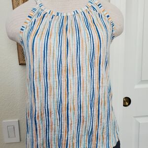 Christian Siriano Linen Tank Top